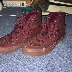 All burgandy high top vans
